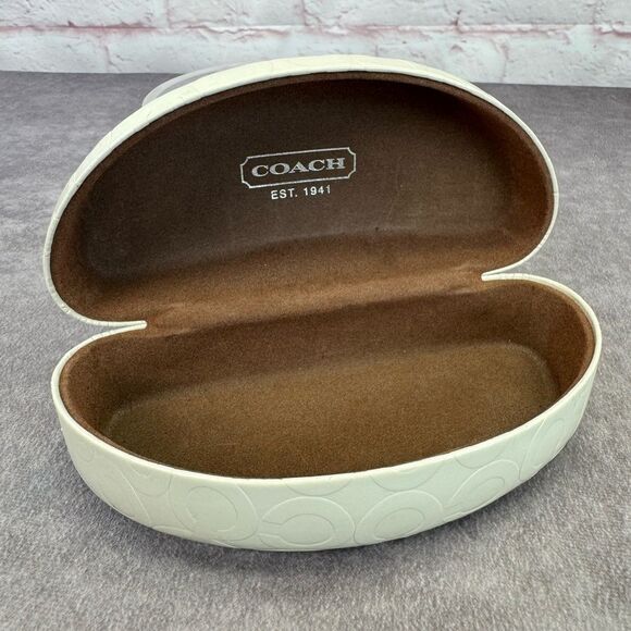 Coach White Embossed Clamshell Case Sunglasses - Picture 6 of 7